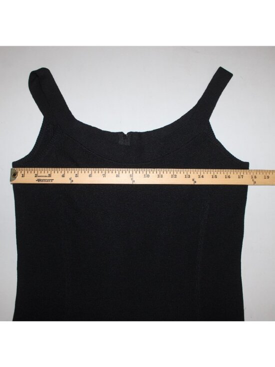 St John Evening Dress Sz 12 Black Sleeveless Santana Knit Mid Length Dress - Picture 8 of 9